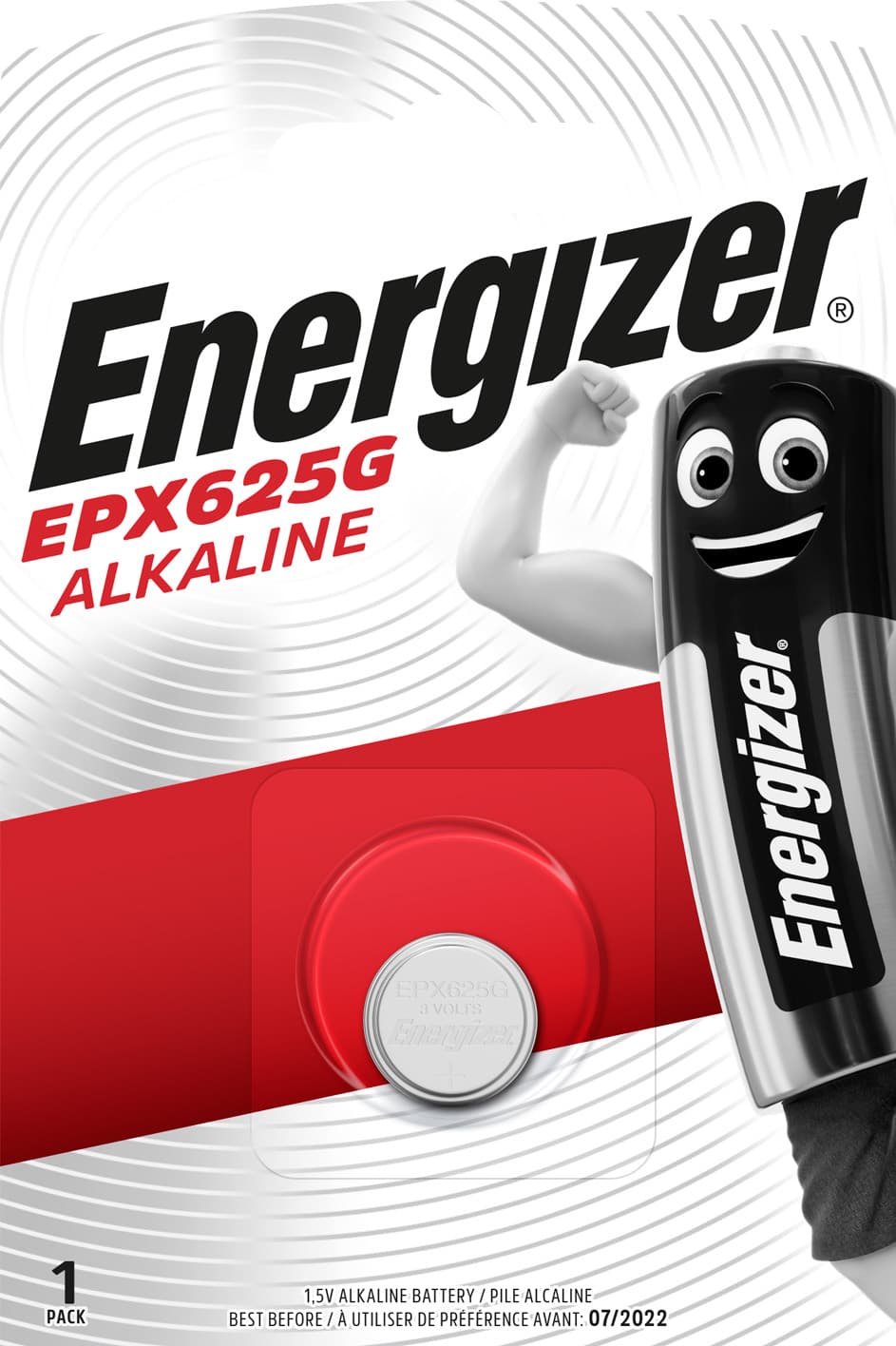Pile bouton alcaline Energizer, LR9, EPX625G, 1,5 V, pour appareils électroniques, blister de vente au détail (1 paquet)
