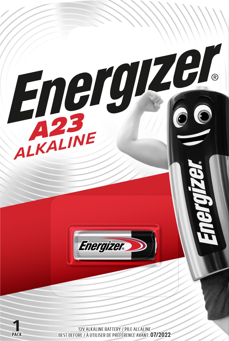 Pile alcaline Energizer, A23, MN21, V23GA, 12 V, pour appareils électroniques, blister (1 paquet)